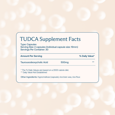 BodyBio TUDCA 60 capsules, supplement facts