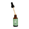 MYCO Chaga tincture bottle with the dropper lifted out